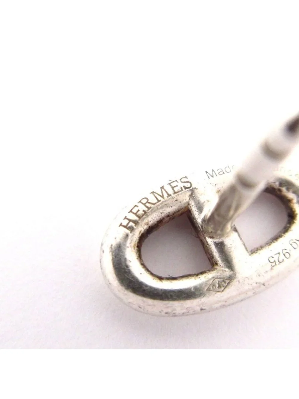 Hermes Earrings Chaine D'ancre Silver